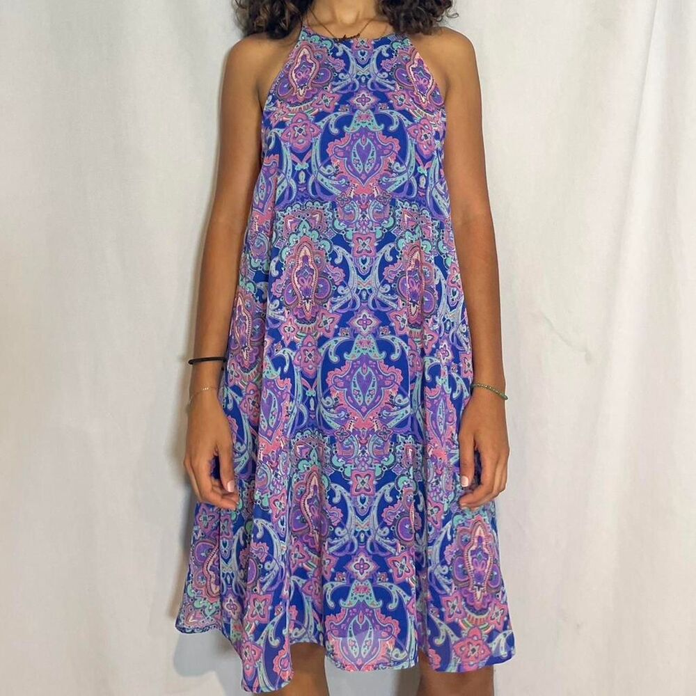 Unbranded Women's Pink and Blue Dress